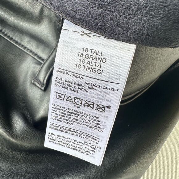 🎉5 for $45🎉 Old navy faux leather pants size 18 Tall black wide leg - Picture 13 of 13